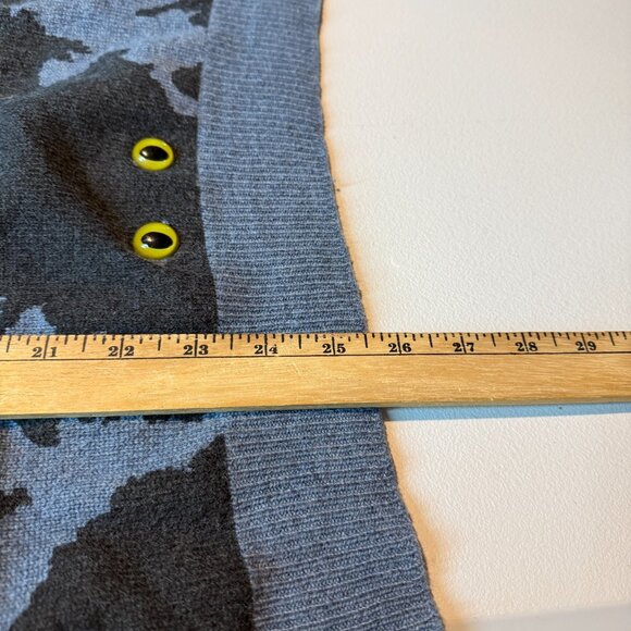 Pretty Snake Women L Cat Eyes Sweater Blue Crazy Kitty Knit Wool Crewneck - Picture 7 of 8